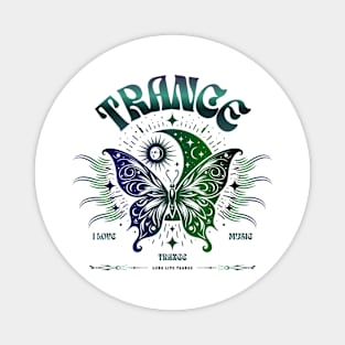 TRANCE  - Butterfly Moon Stars (navy/dark green) Magnet